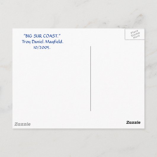 Big Sur Coast Briefkaart (Achterkant)