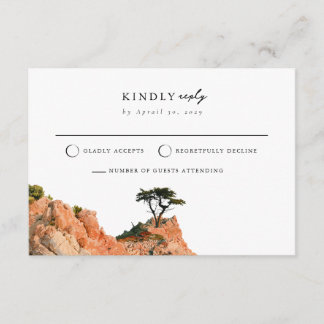 Big Sur Cypress Coast Watercolor RSVP Kaart 