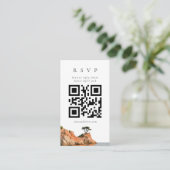 Big Sur Cypress Coast Waterverf QR Code RSVP Kaart (Staand voorkant)