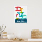 Big Sur Dive - Colorful Scuba Poster (Keuken)