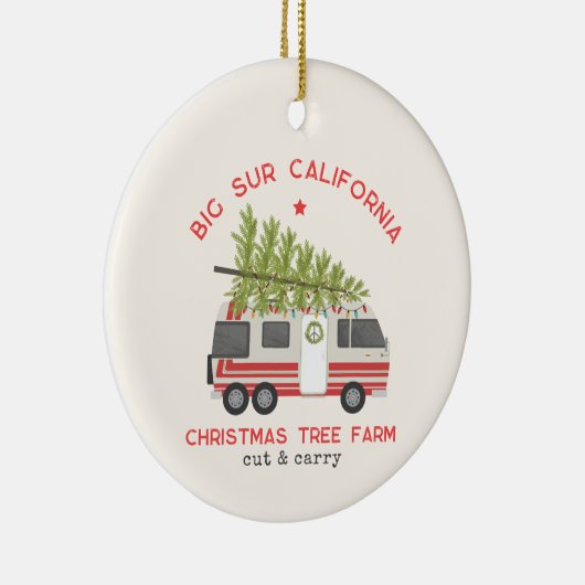 Big Sur Kerstboom Boerderij  RV Camper Keramisch Ornament (Rechts)