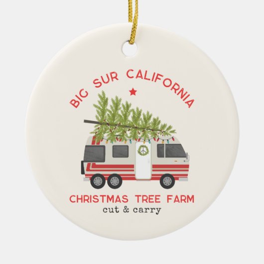 Big Sur Kerstboom Boerderij  RV Camper Keramisch Ornament (Voorkant)