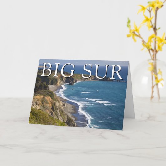 Big Sur Kustlijn | Californië | Gefeliciteerd Kaart (Gele Bloem)