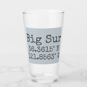 Big Sur Latitude en Lengtegraad Glas
