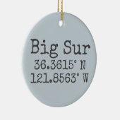 Big Sur Latitude en Lengtegraad Keramisch Ornament (Rechts)