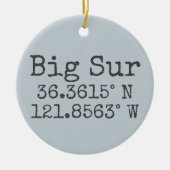 Big Sur Latitude en Lengtegraad Keramisch Ornament (Voorkant)