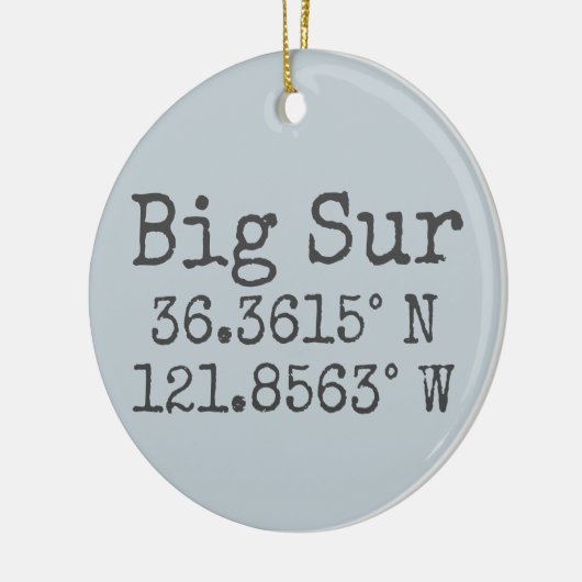 Big Sur Latitude en Lengtegraad Keramisch Ornament (Links)