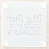 Big Sur Latitude-lengtegraad Glazen Onderzetter (Achterkant)