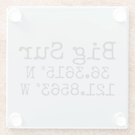 Big Sur Latitude-lengtegraad Glazen Onderzetter (Achterkant)