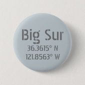 Big Sur Latitude-lengtegraad Ronde Button 5,7 Cm (Voorkant)