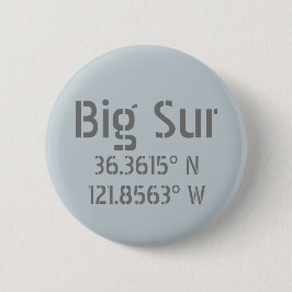 Big Sur Latitude-lengtegraad Ronde Button 5,7 Cm