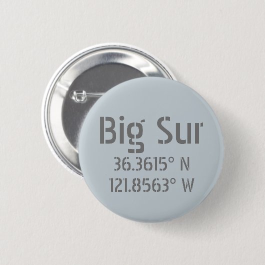 Big Sur Latitude-lengtegraad Ronde Button 5,7 Cm (Voorkant /achterkant)