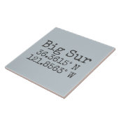 Big Sur Latitude-lengtegraad Tegeltje (Zijkant)