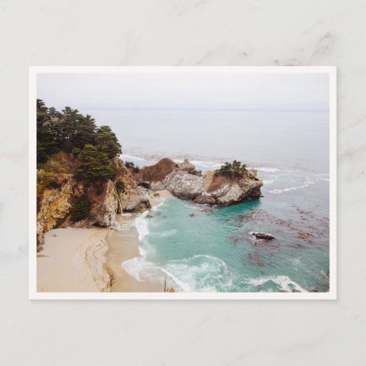 Big Sur Mcway Falls Waterval Foto Briefkaart (Voorkant)