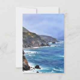 Big Sur Ocean Cliff Zee Art Flat Note Kaart