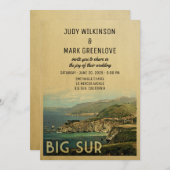 Big Sur Wedding Invitation  Middeleeuwen Kaart (Voorkant / Achterkant)