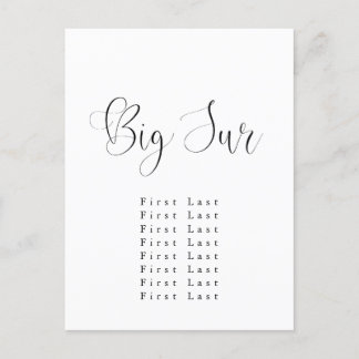 Big Sur Zittingkaart Briefkaart