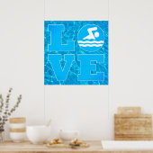 Big Swim LOVE Poster voor zwemmers en touringcars (Keuken)