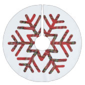 Big Tartan Snowflake Red en White Kerstboom Rok (Voorkant)