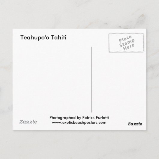Big Teahupo'o Briefkaart (Achterkant)