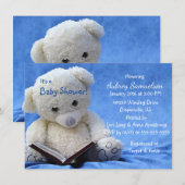 Big Teddy Bear leest de uitnodiging van de boekjes (Voorkant / Achterkant)