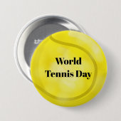 Big Tennis Ball World Tennis Day Button (Voorkant /achterkant)
