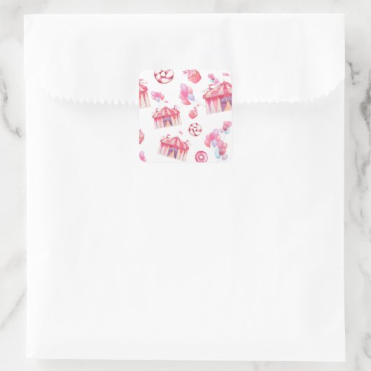 Big Tent Sweets Vierkante Sticker (Tas)