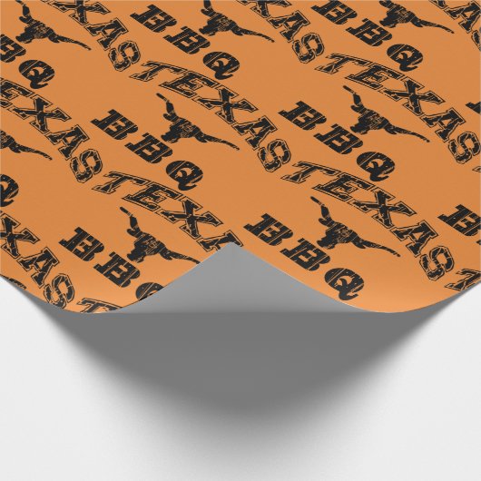 Big Texas BBQ Biker Sinaasappel Cadeaupapier (Hoek)