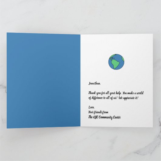 Big Thanks From All of Us - Custom Giant Thank You Kaart (Binnen)