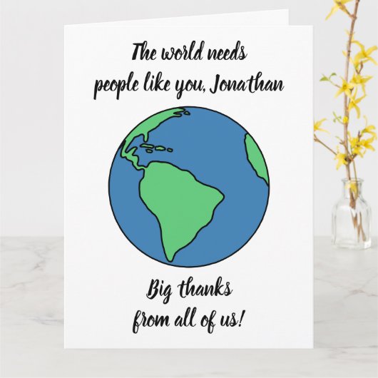 Big Thanks From All of Us - Custom Giant Thank You Kaart (Gele Bloem)