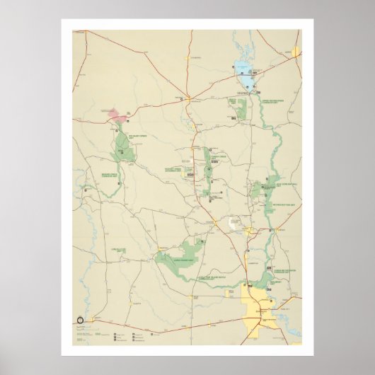 Big Thicket National Preserve Map (1993) Poster (Voorkant)