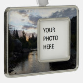 Big Thompson River op Sunrise Verzilverd Omlijst Ornament (Rechts)