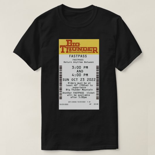 Big Thunder Mountain Fastpass 2022 Classic T-Shirt (Design voorkant)