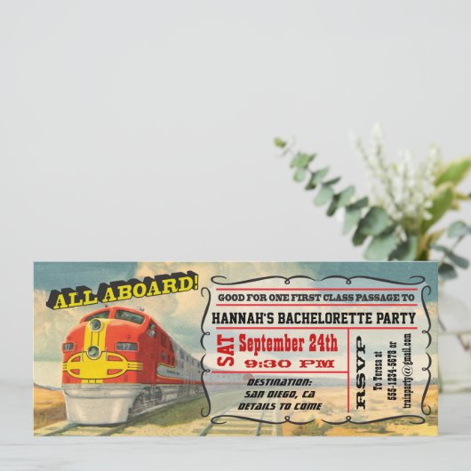 BIG  Ticket Bachelorette Kaart (Staand voorkant)