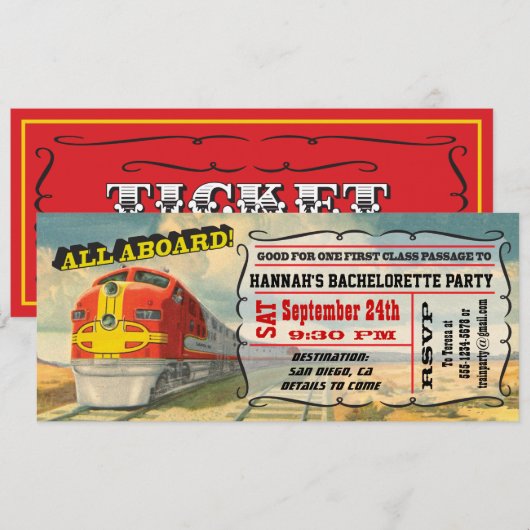 BIG  Ticket Bachelorette Kaart (Voorkant / Achterkant)