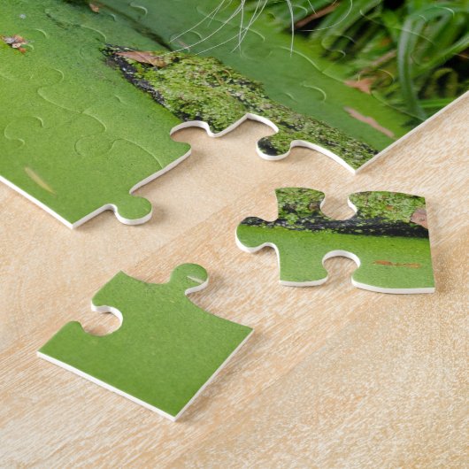 Big Tiger zwemt met groene olie Legpuzzel (Zijkant)