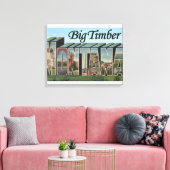 Big Timber, Montana - grote lettertjes Canvas Afdruk (Insitu (Woonkamer))