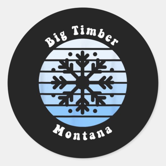 Big Timber Montana Sneeuwvlok Kerst Winter Soep Ronde Sticker (Voorkant)