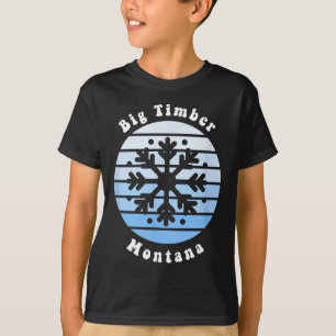 Big Timber Montana Sneeuwvlok Kerst Winter Soep T-shirt
