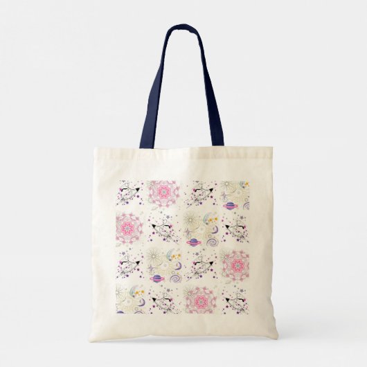 Big Time and Space Mandala Patchwork Pattern Budge Tote Bag (Achterkant)