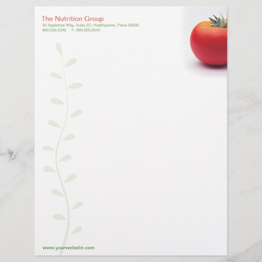 Big Tomato Nutritionist Letterhead Gepersonaliseerd Briefhoofd (Voorkant)