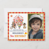 Big Top Budget Circus Foto Vijfde Verjaardag Kaart (Voorkant)