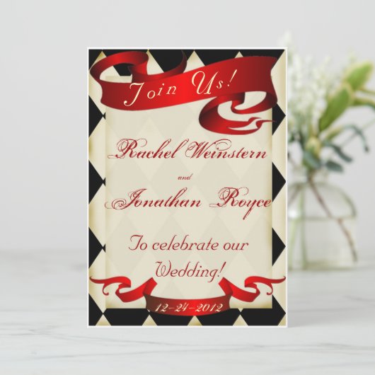 Big top carnival bruiloft uitnodiging 4 (Staand voorkant)