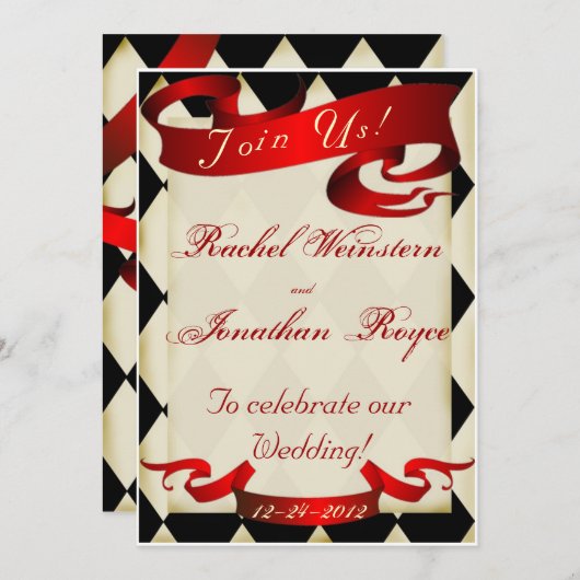 Big top carnival bruiloft uitnodiging 4 (Voorkant / Achterkant)