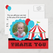 Big Top Circus Bedankt Briefkaart (Voorkant / Achterkant)