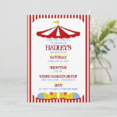 Big Top Circus Birthday Party Invitation Kaart (Staand voorkant)