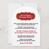 Big Top Circus Birthday Party Kaart (Achterkant)
