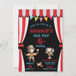 Big Top Circus Birthday Uitnodiging