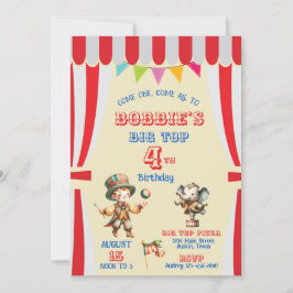Big Top Circus Birthday Uitnodiging