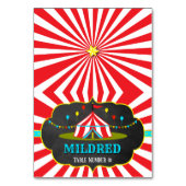 Big Top Circus Carnaval 1e Verjaardag Plaats Kaart (Voorkant)